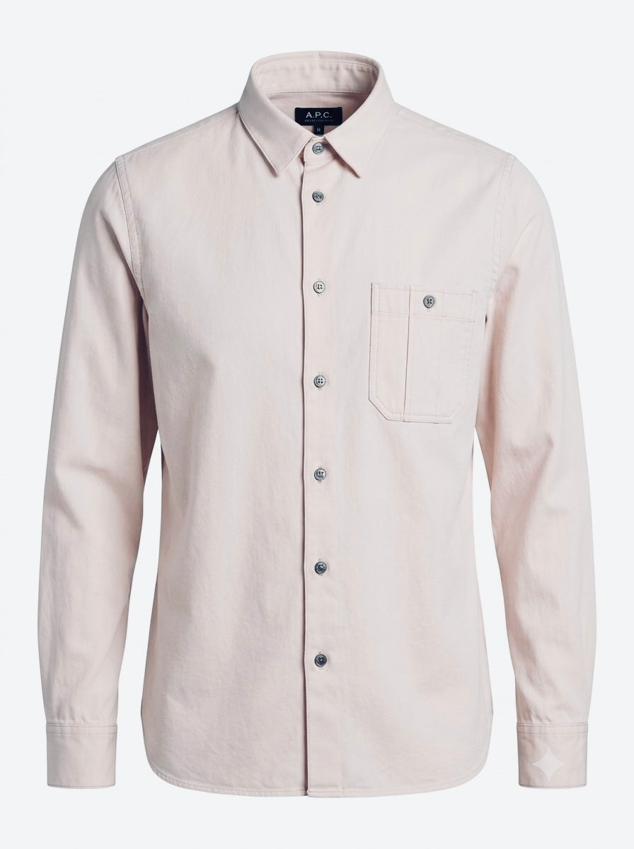 A.P.C. Rue Madame Paris Pre-Owned Light Pink Cotton Long-Sleeve Button-Down Shirt