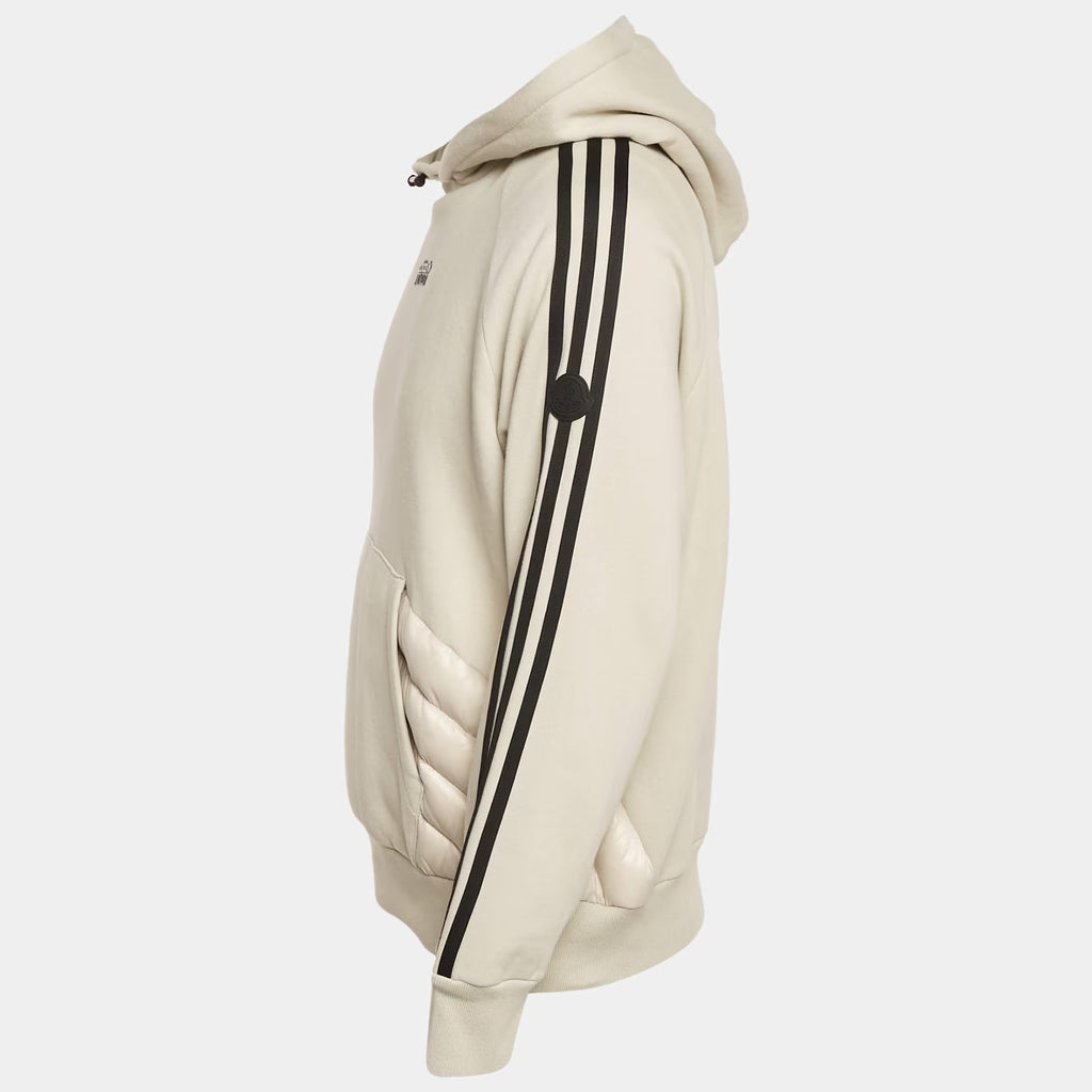 Moncler x Adidas Grey Cotton and Puffer Trim Hoodie S