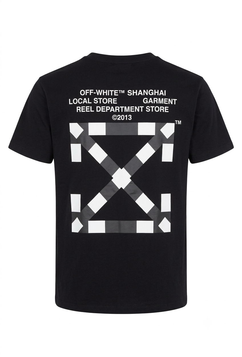 Off-White c/o Virgil Abloh "Shanghai" Reel Department Store Arrow T-Shirt - Black Pre-Owned
