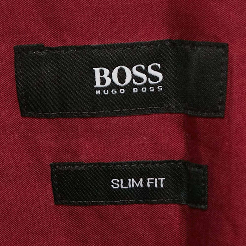Boss By Hugo Boss Red Checked Cotton Slim Fit Ronny Shirt M
