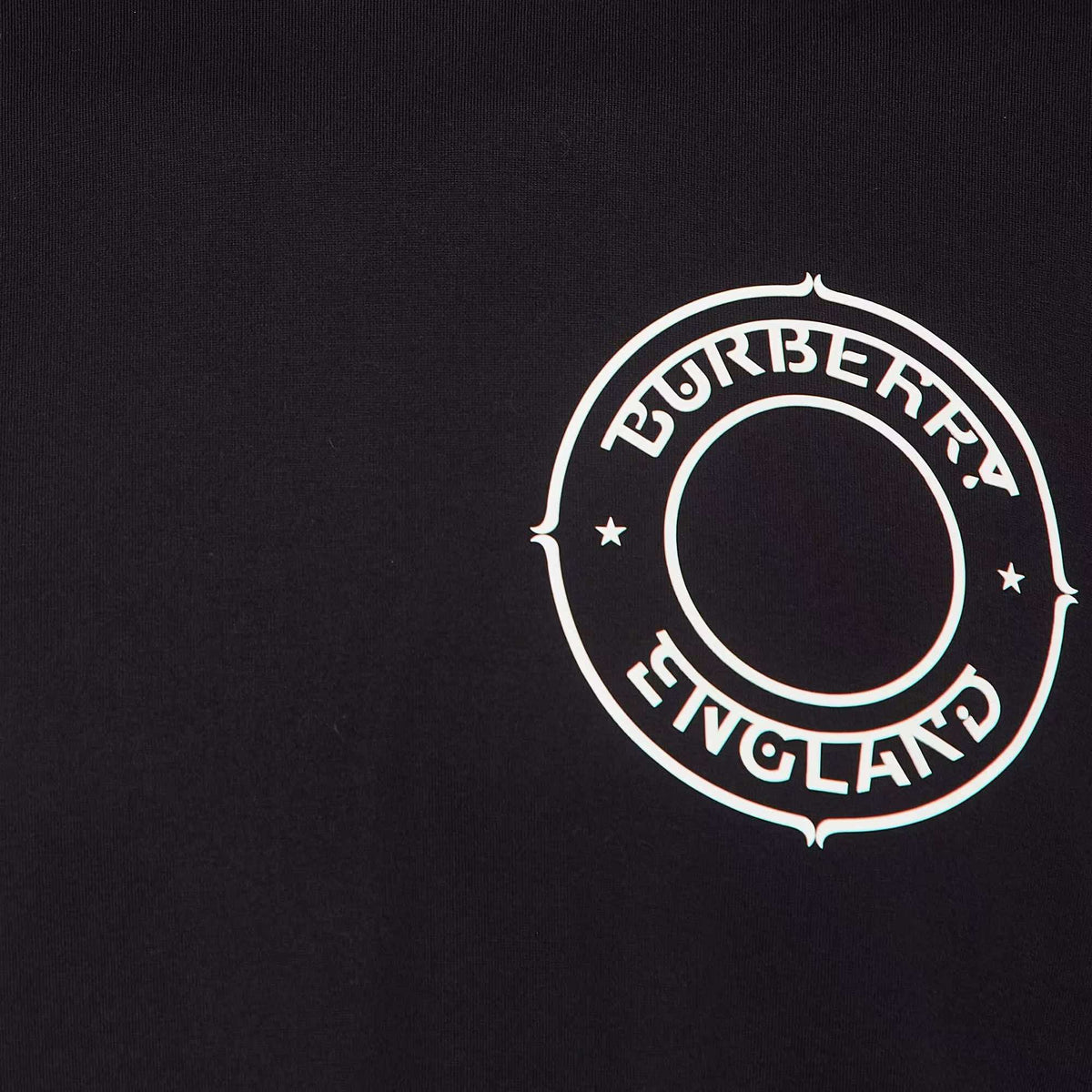 Burberry Black Printed Cotton Knit Crew Neck Tshirt XXS