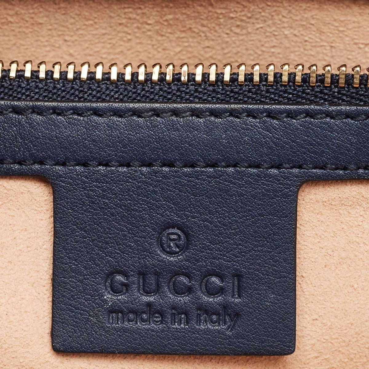 Gucci Padlock Medium Navy Blue/Red GG Supreme Canvas and Leather Top Handle Bag