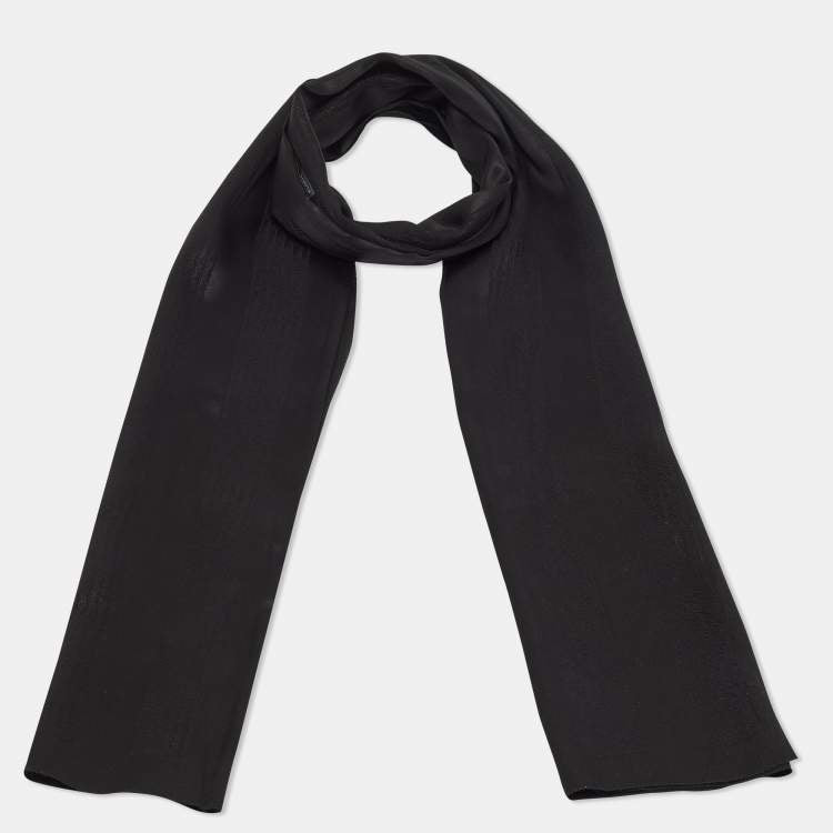 Fendi Black Stripe Silk Stole