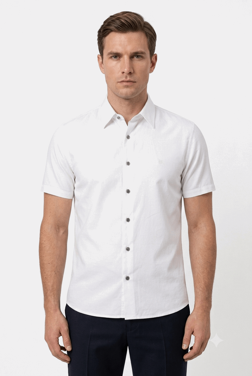 Burberry Men's Short Sleeve White Shirt