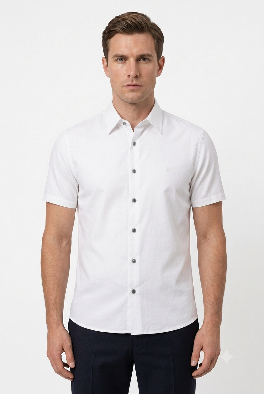 Burberry Men's Short Sleeve White Shirt