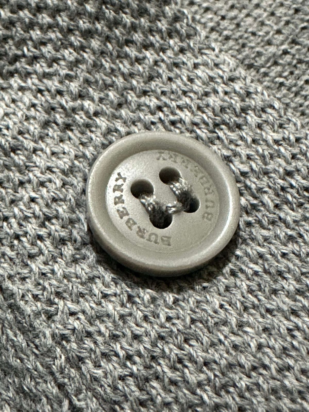 Burberry Embroidered Men's Grey Polo T-Shirt Size S