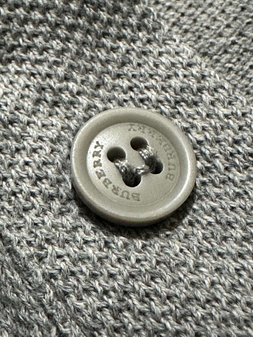 Burberry Embroidered Men's Grey Polo T-Shirt