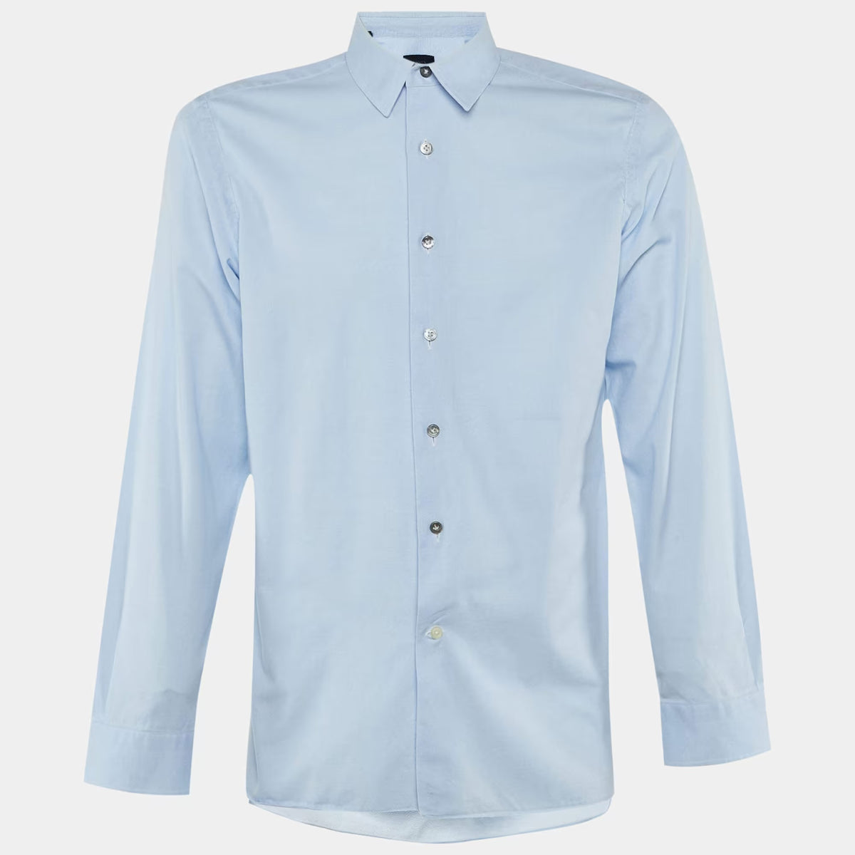Lanvin Blue Cotton Button Front Shirt M