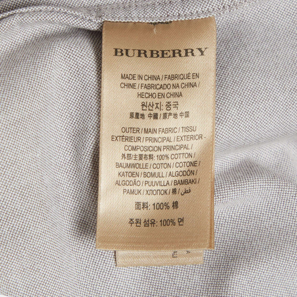 Burberry Grey Cotton Button Down Shirt XL