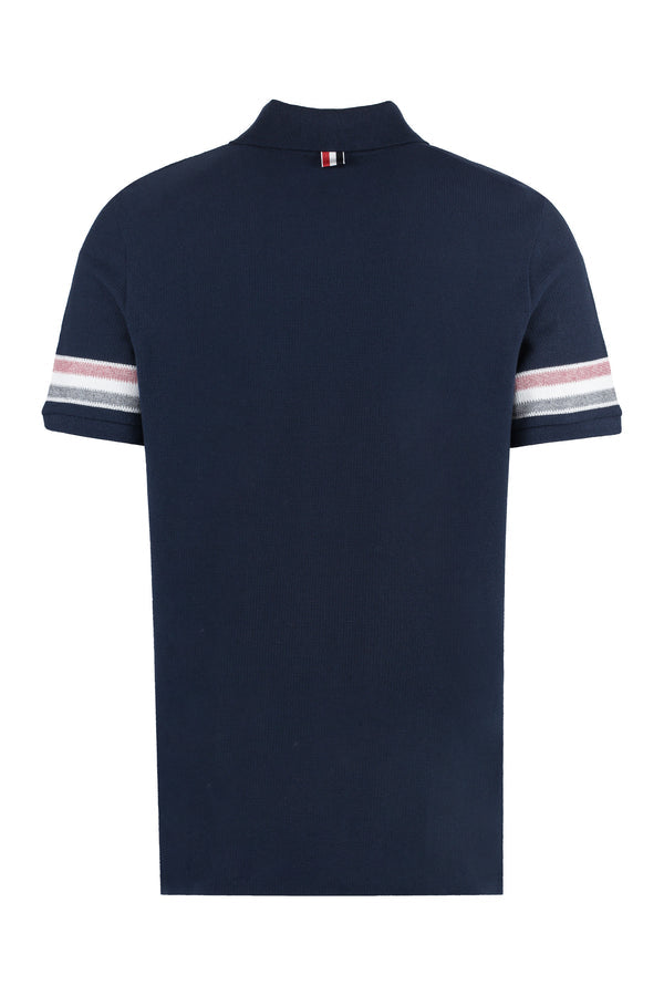 THOM BROWNE Pre Owned Navy Blue Stripes Polo Men’s Size M