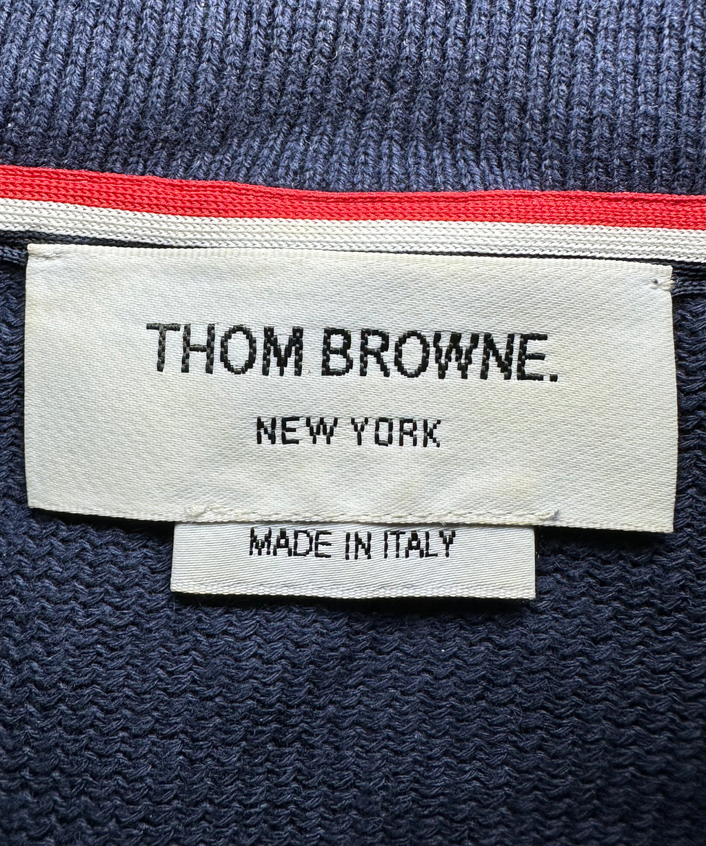 THOM BROWNE Pre Owned Navy Blue Stripes Polo Men’s Size M