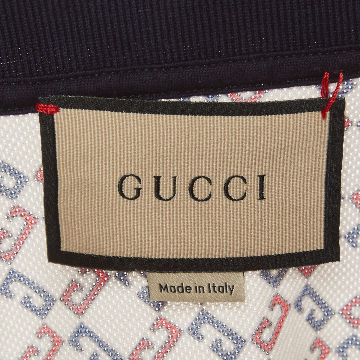 Gucci Cream Geometric G Cotton Polo T-Shirt S
