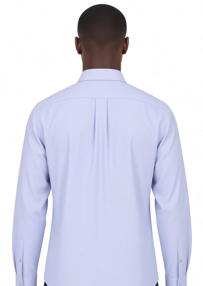 Yves Saint Laurent Embroidered YSL Logo Long-Sleeve Shirt - Periwinkle / Light Lavender Pre-Owned