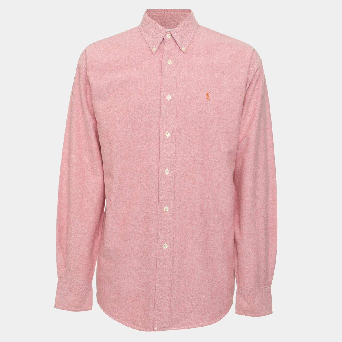 Yves Saint Laurent Pink Cotton Long Sleeve Shirt M