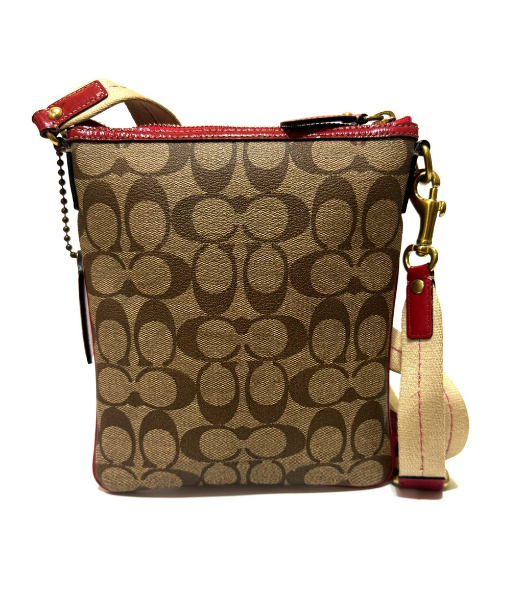 Coach pre-owned  Heritage Signature Canvas Striped Crossbody Women’s Bag Pre Owned