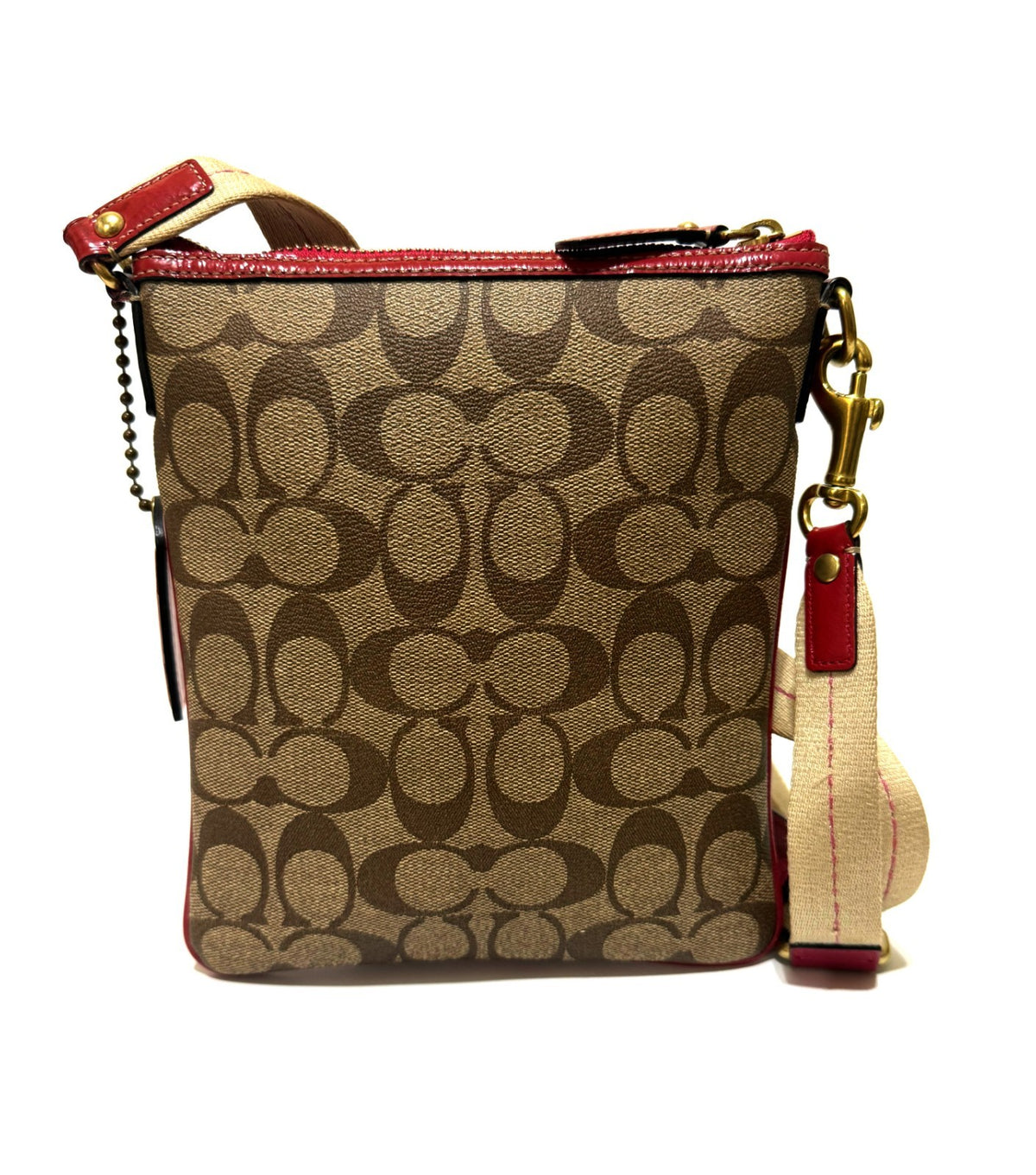 Coach pre-owned  Heritage Signature Canvas Striped Crossbody Women’s Bag Pre Owned