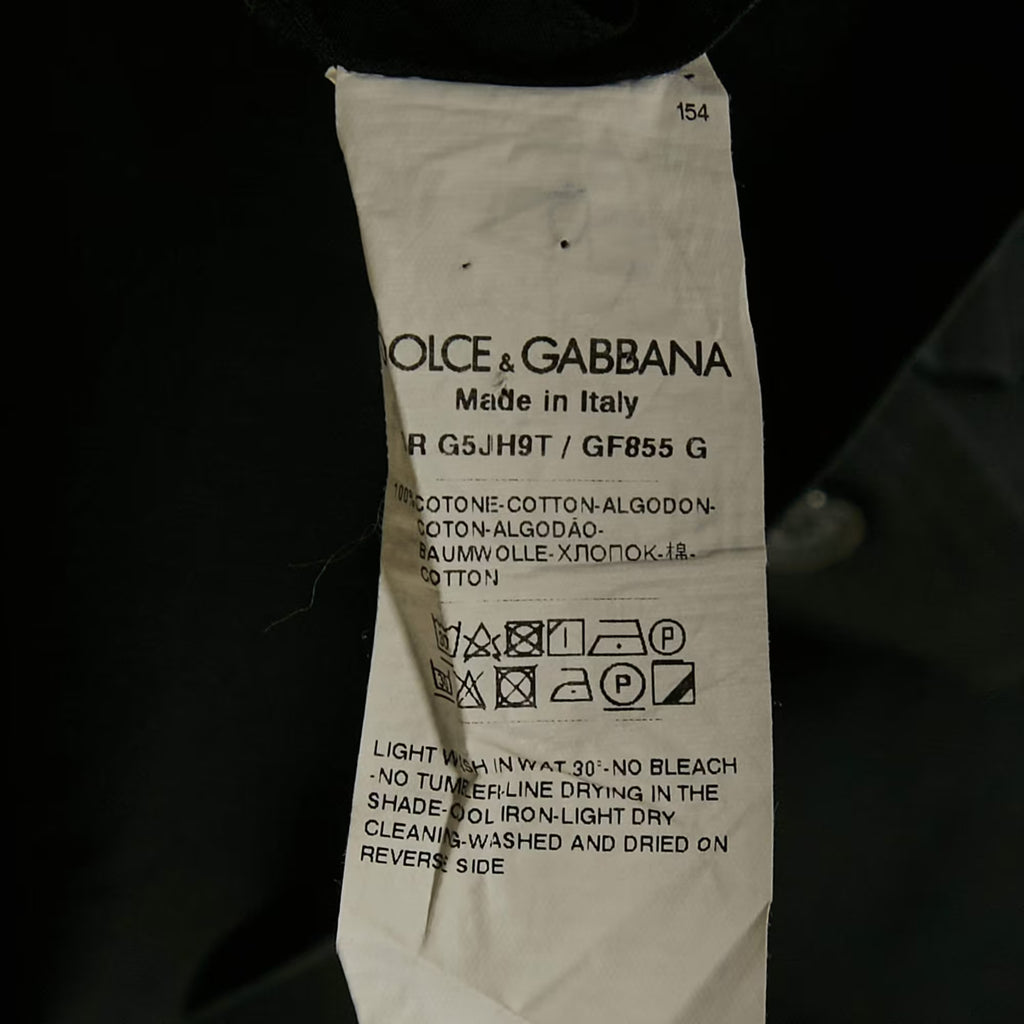 Dolce & Gabbana Black Cotton Short Sleeve Shirt M