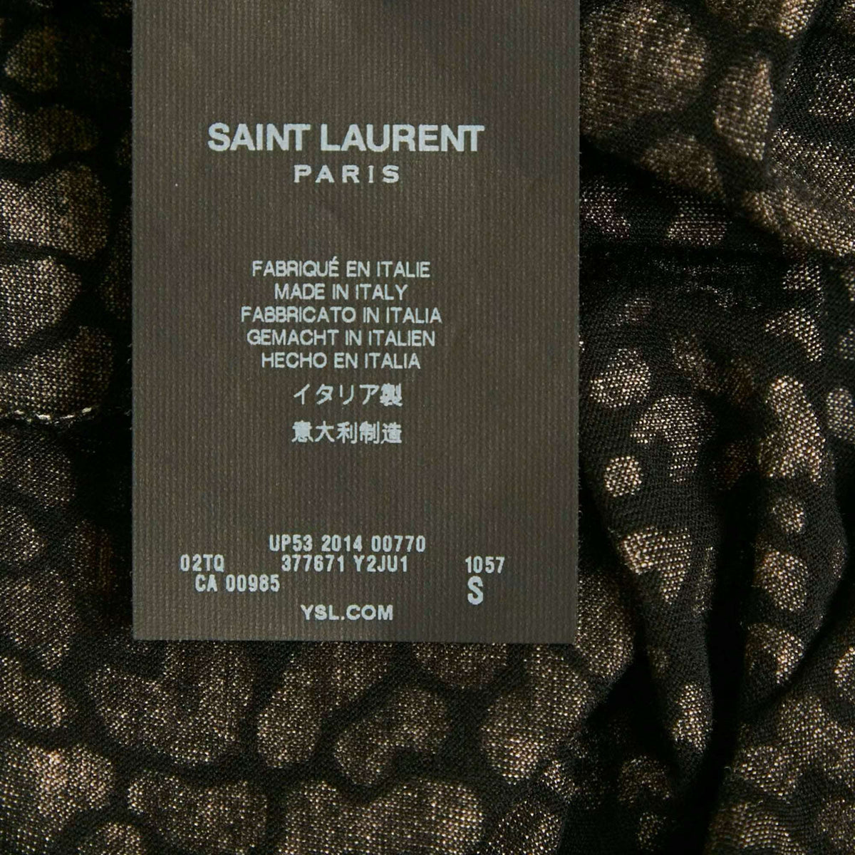 Saint Laurent Paris Black Printed Cotton T-Shirt S