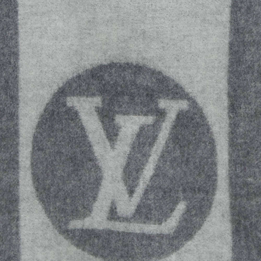 Louis Vuitton Grey Monogram Detail Wool Cardiff Scarf