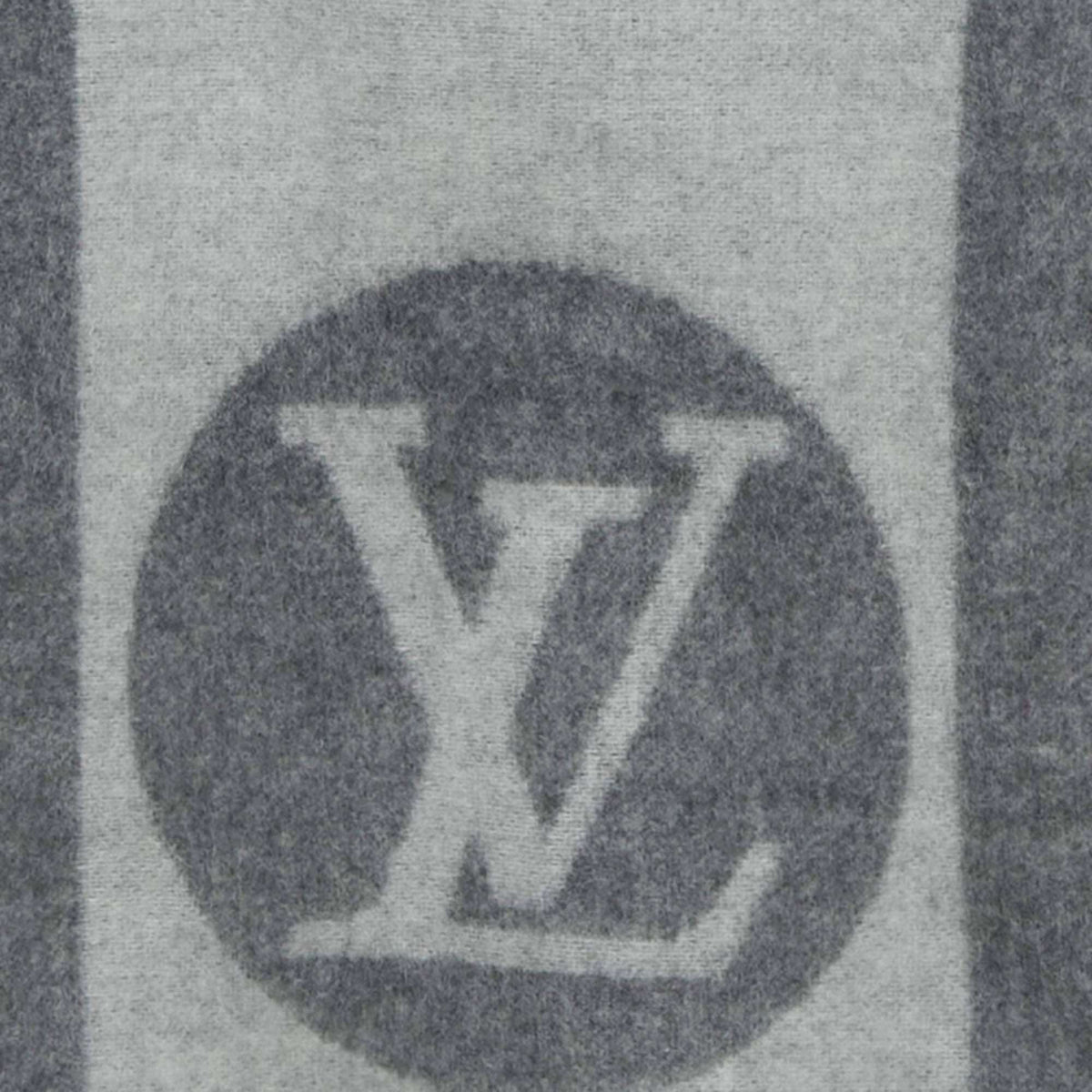 Louis Vuitton Grey Monogram Detail Wool Cardiff Scarf