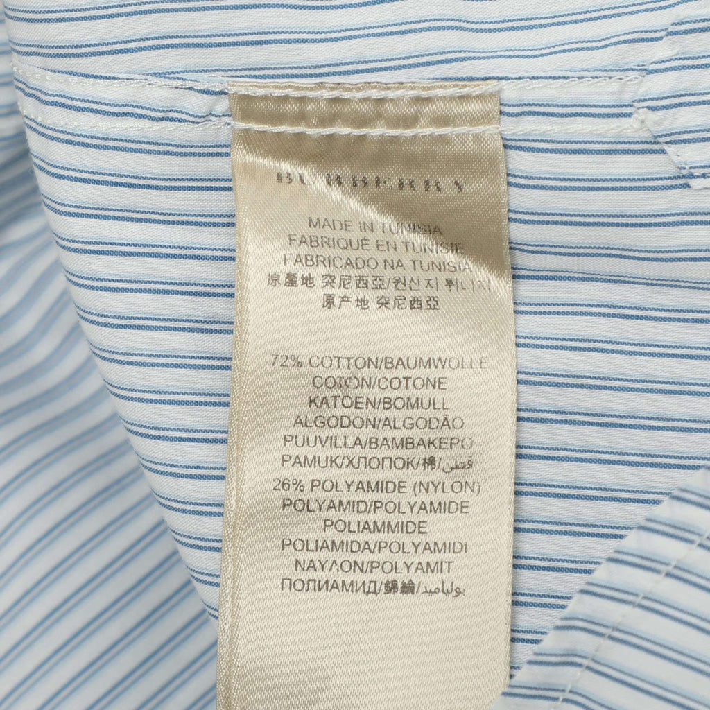 Burberry Blue Pinstriped Stretch Cotton Blend Long Sleeve Tailored Shirt S