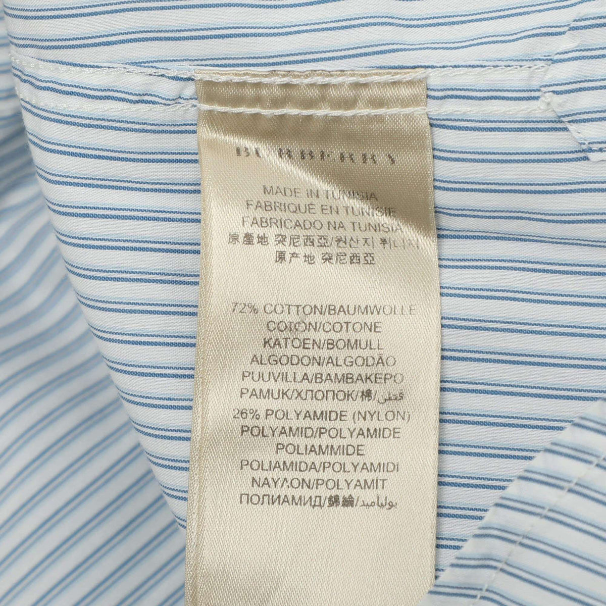 Burberry Blue Pinstriped Stretch Cotton Blend Long Sleeve Tailored Shirt S