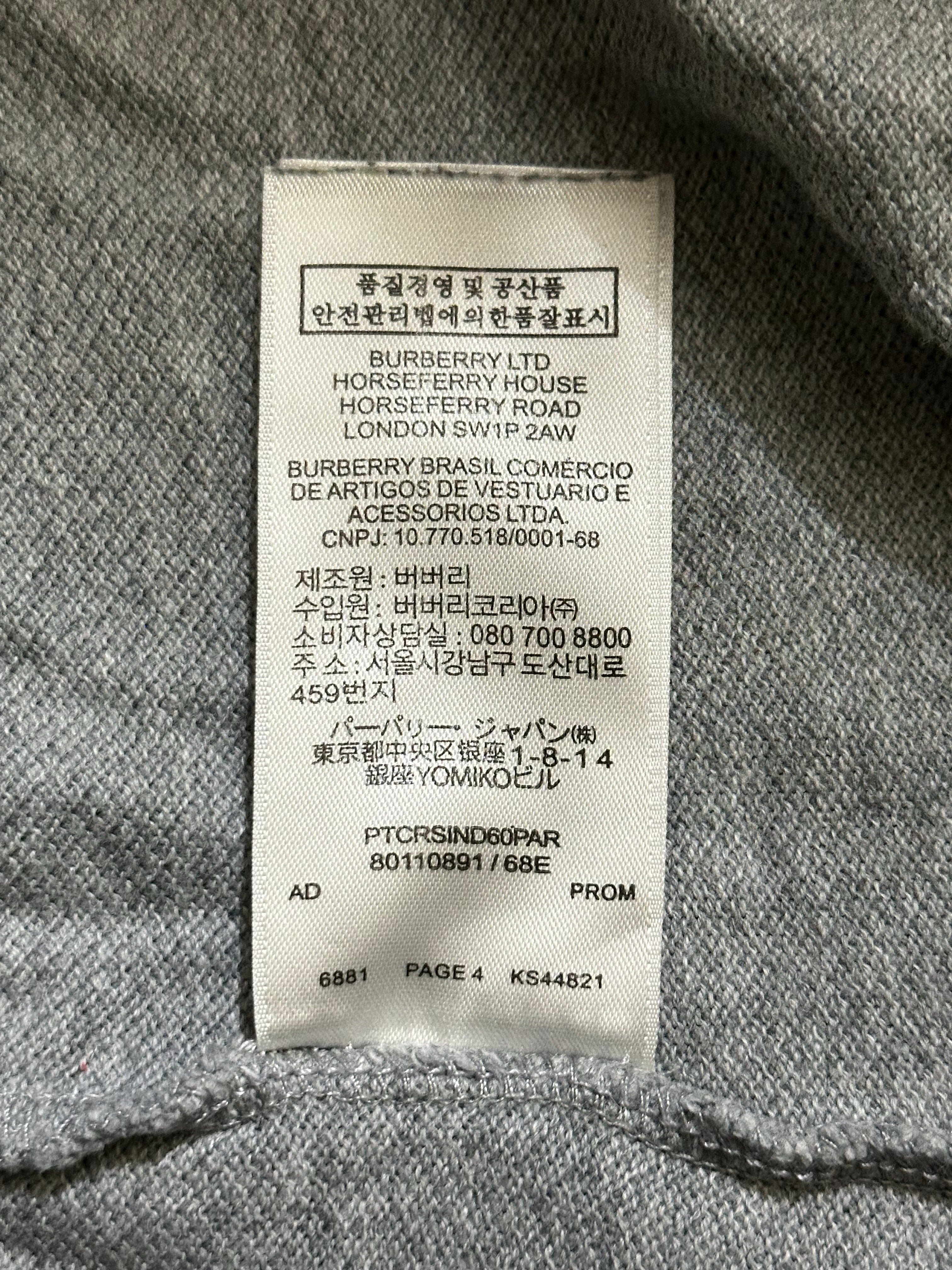 Burberry Embroidered Men's Grey Polo T-Shirt