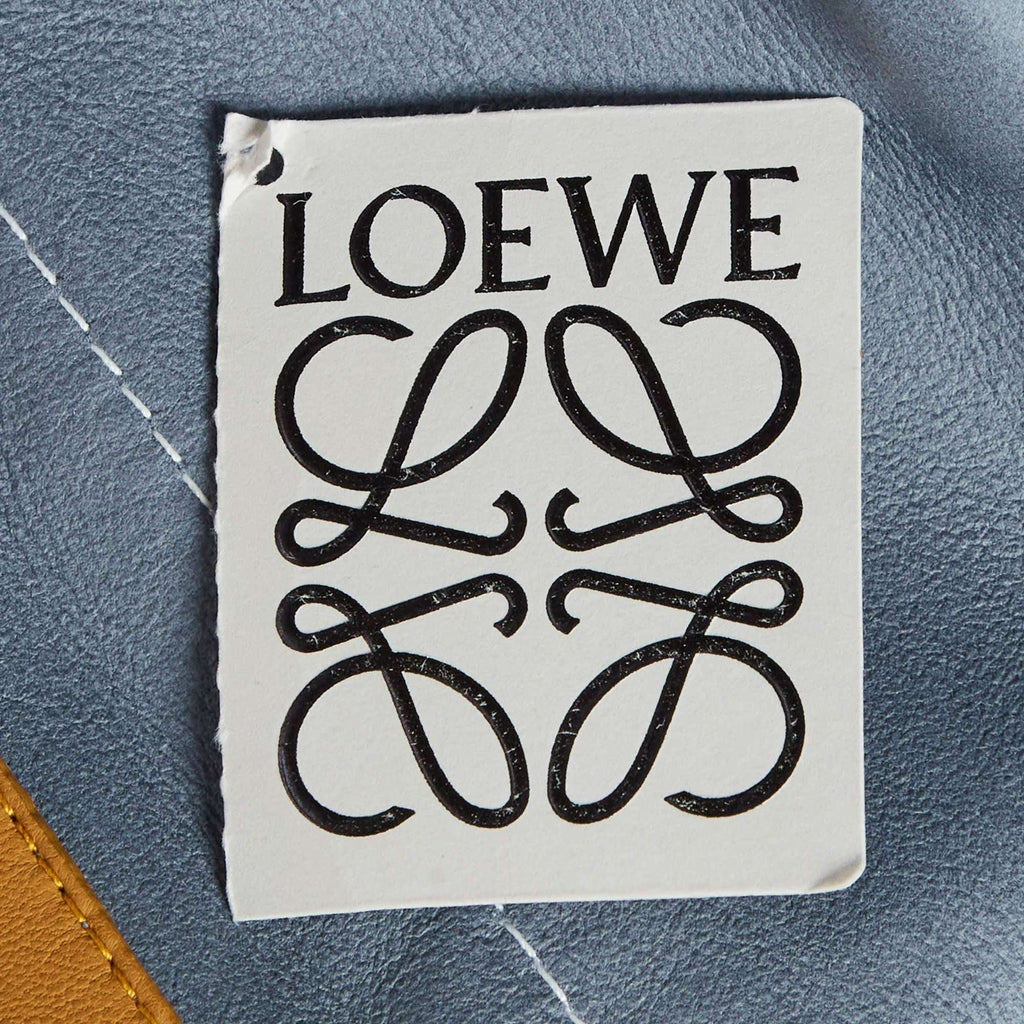 Loewe Slate Blue Leather Belted Wrap Coat M