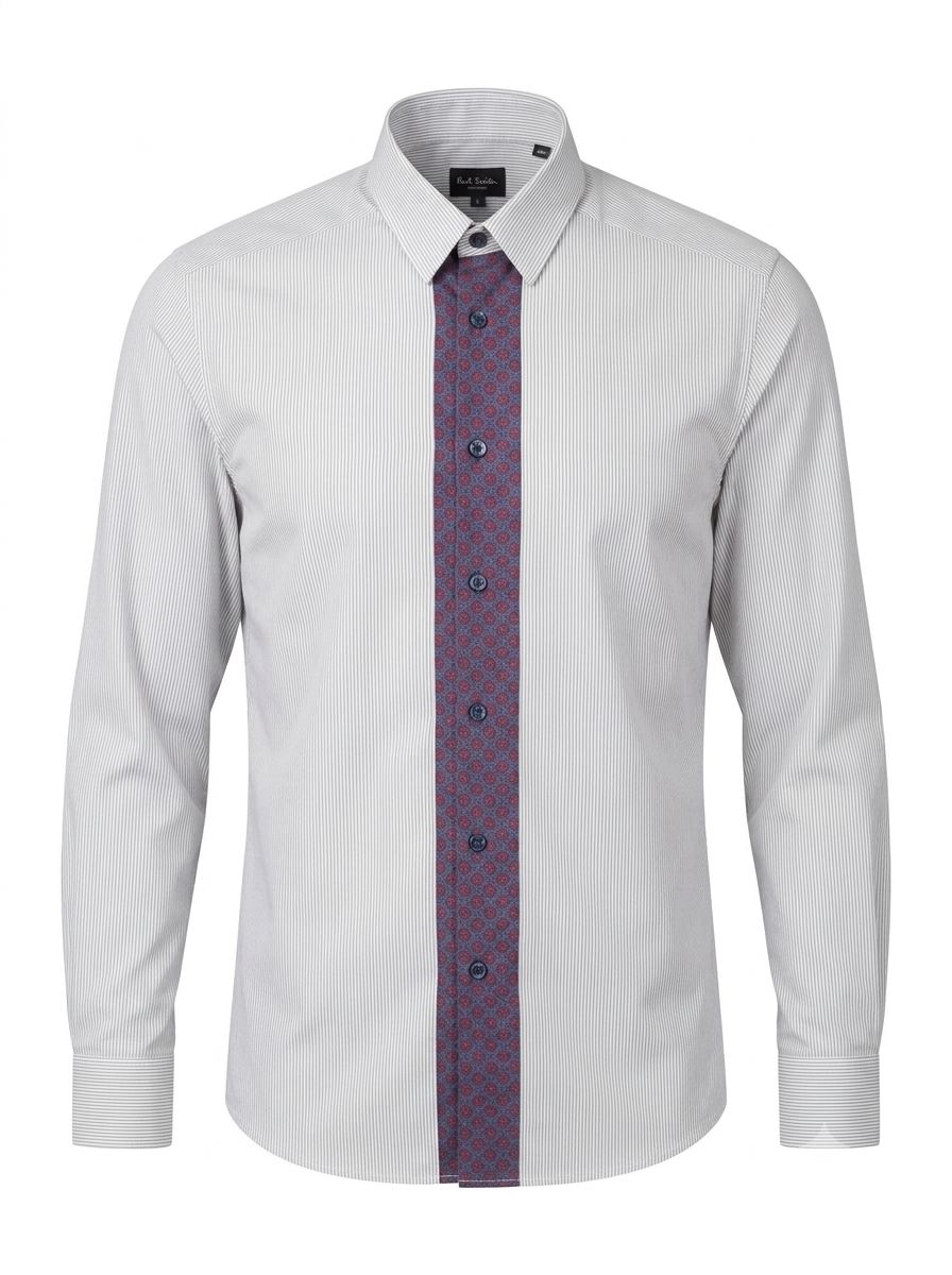 PAUL SMITH pre-owned Men's Contrast Placket Pinstripe Dress Shirt Size M