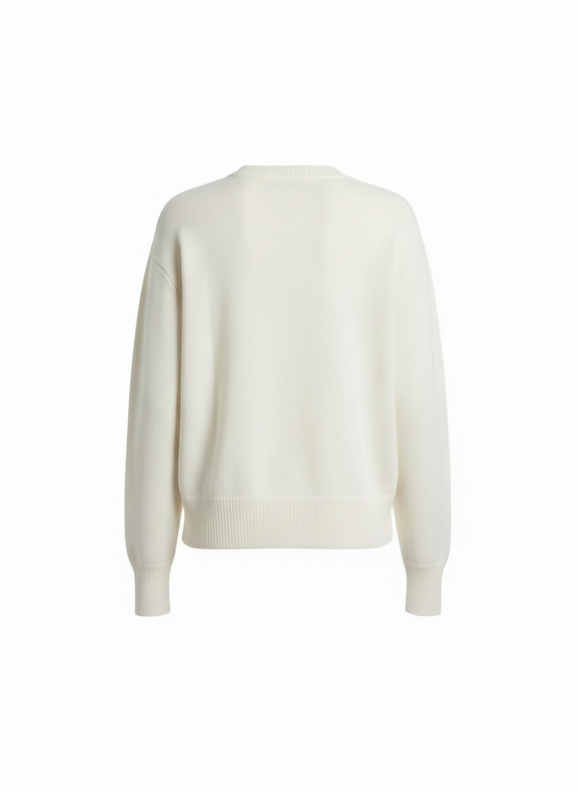 VALENTINO Pre Owned VLogo Intarsia Crewneck Sweater - Off-White/Black Size XL