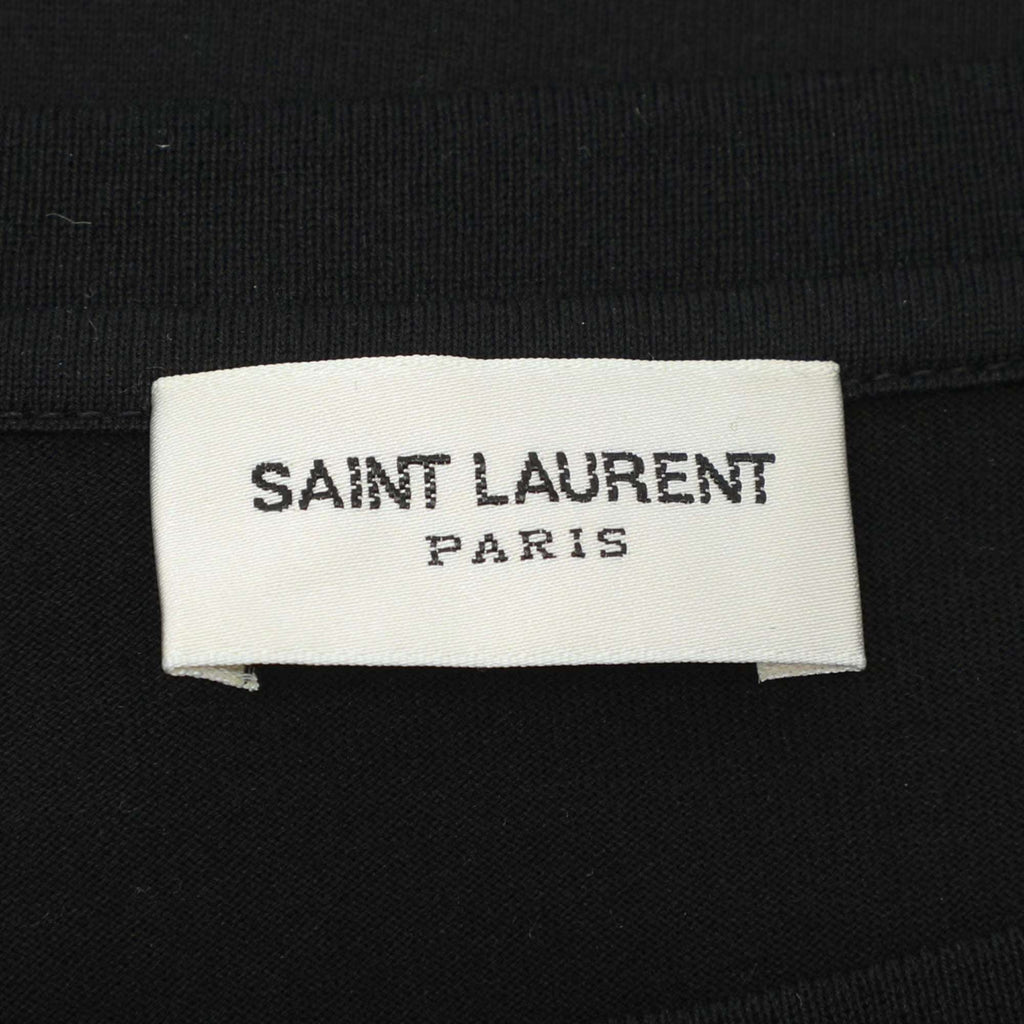 Saint Laurent Paris Black Cotton Logo T-Shirt S