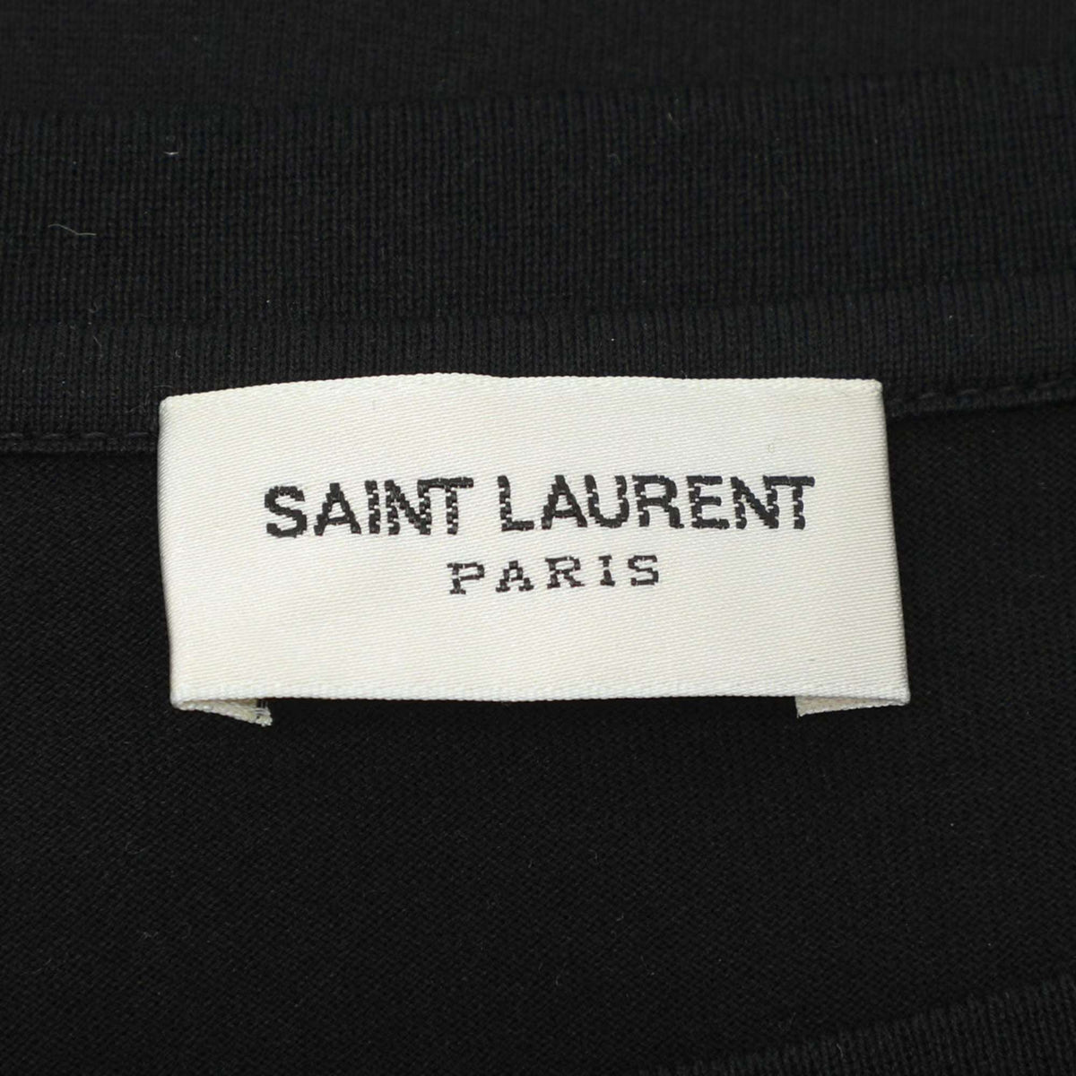 Saint Laurent Paris Black Cotton Logo T-Shirt S