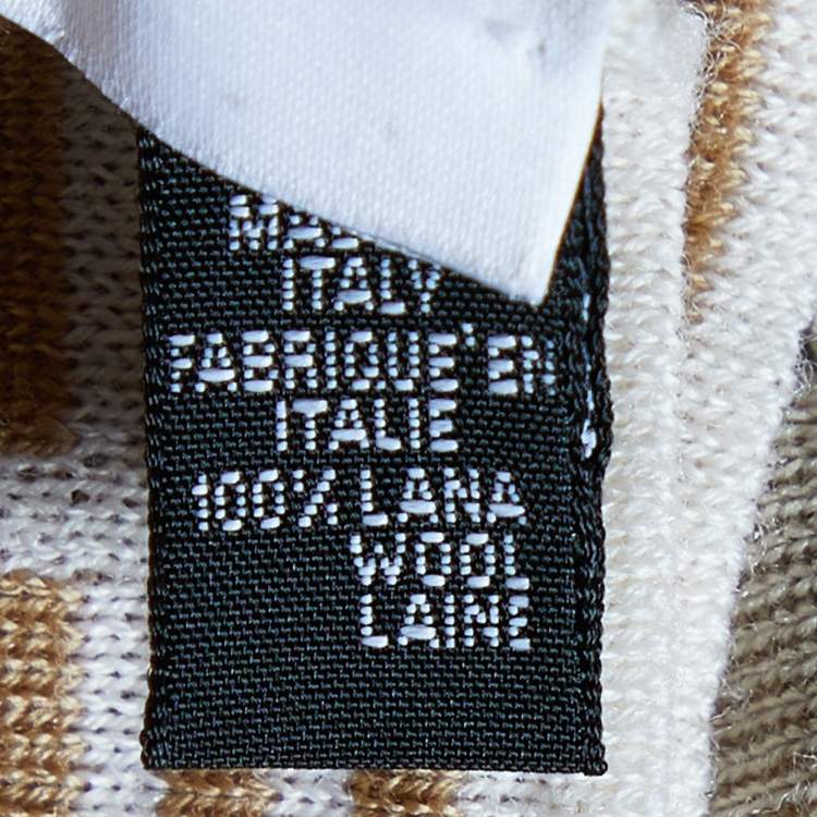Givenchy Beige Striped Wool Scarf