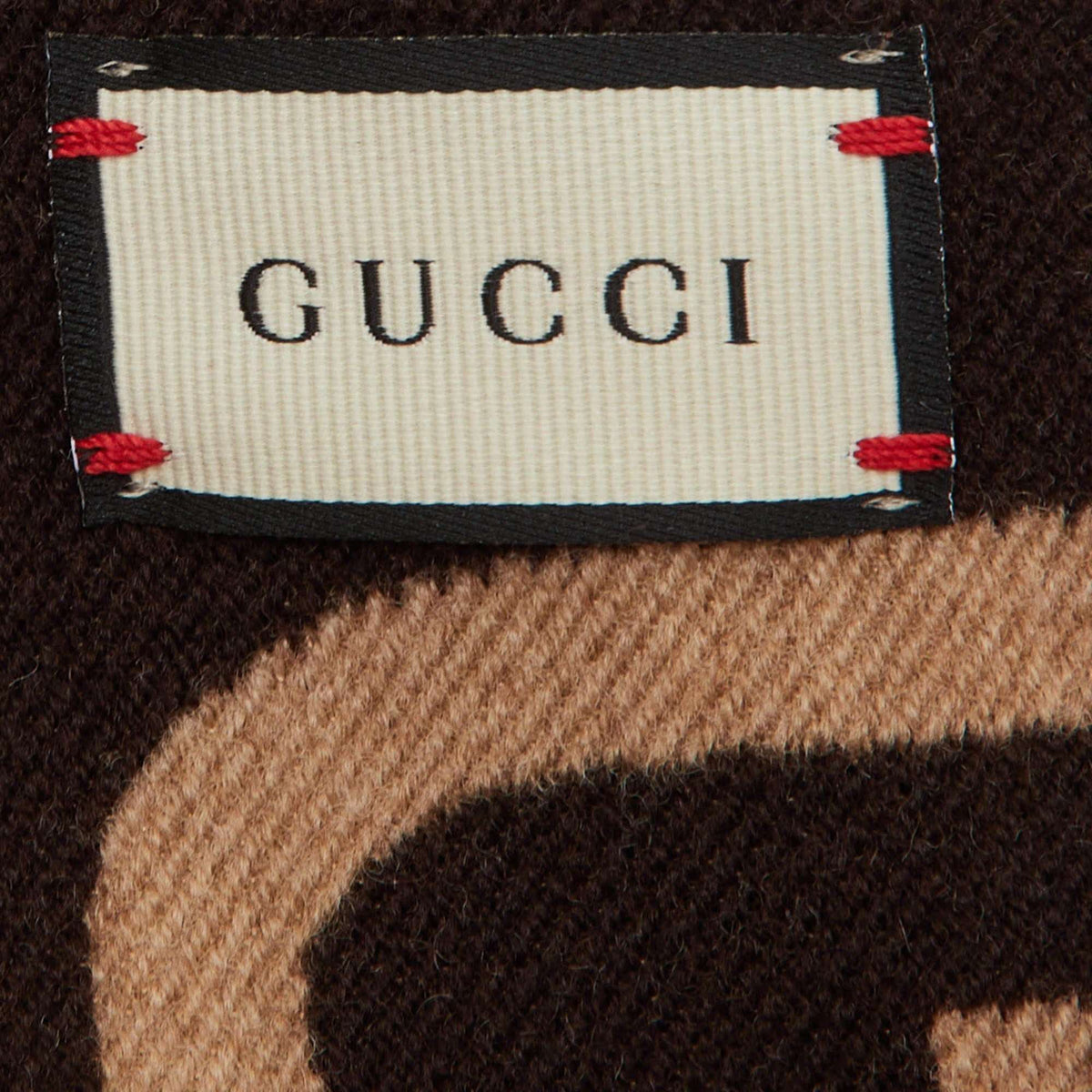 Gucci Brown GG Jacquard Wool & Silk Scarf