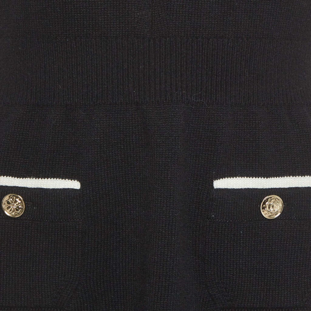 Chanel Black Knit Strappy Mini Dress S