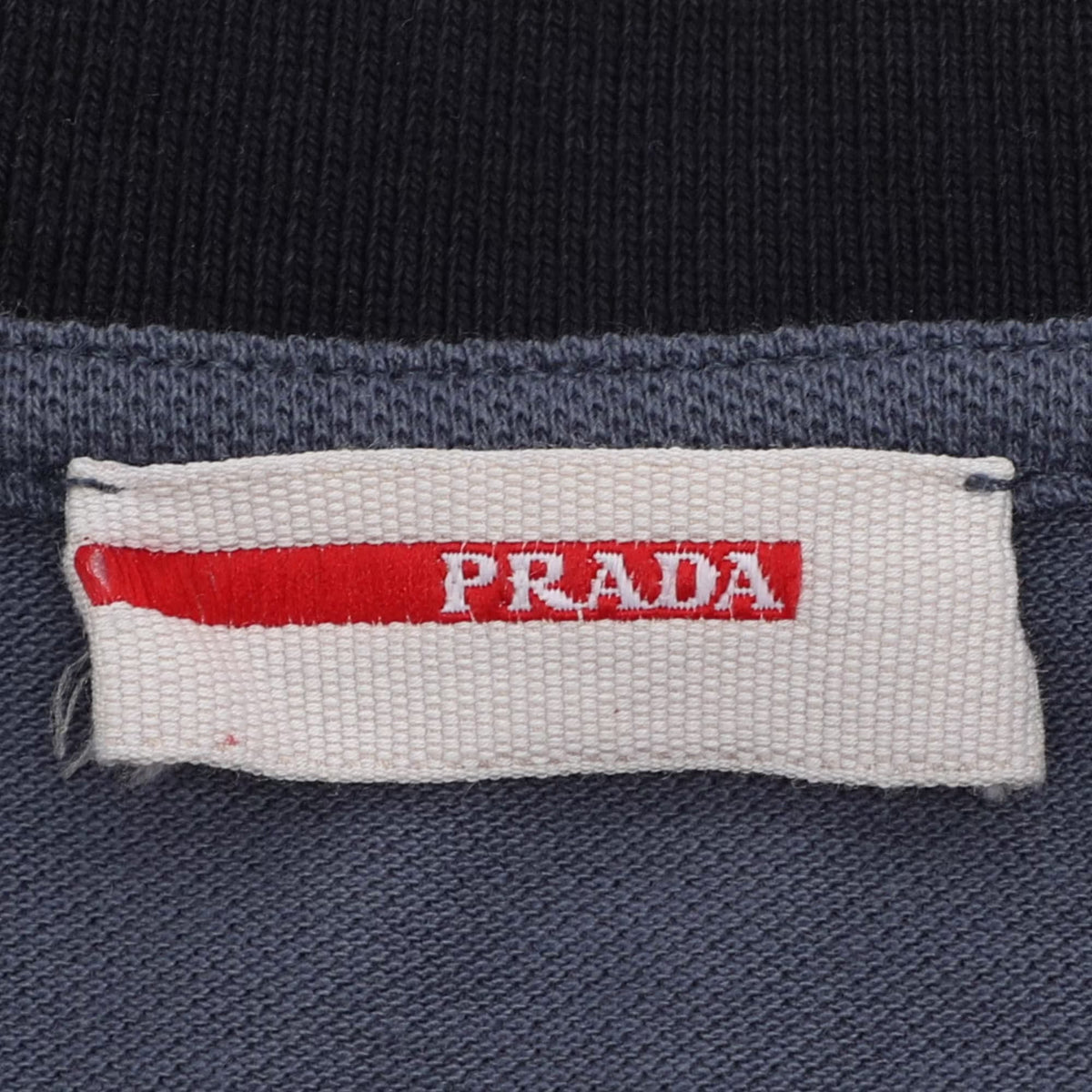 Prada Sport Grey Knit Collar Detail Polo T-Shirt L