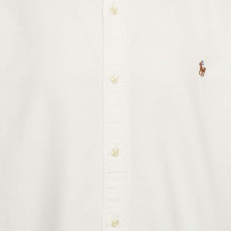 Polo Ralph Lauren White Cotton Button Down Custom Fit Oxford Shirt XXL