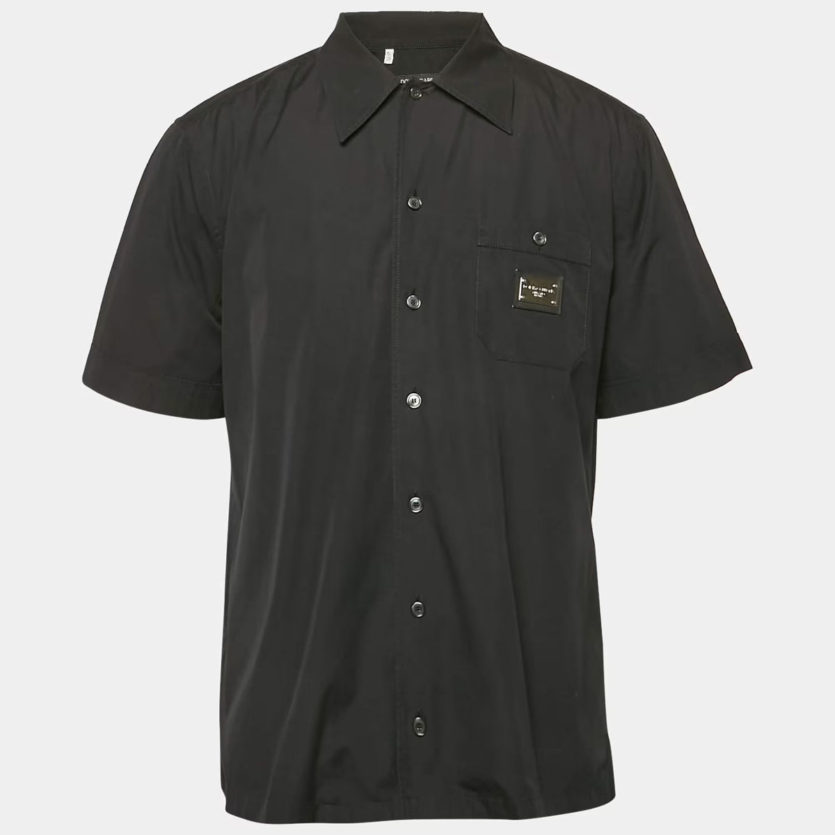 Dolce & Gabbana Black Cotton Short Sleeve Shirt M
