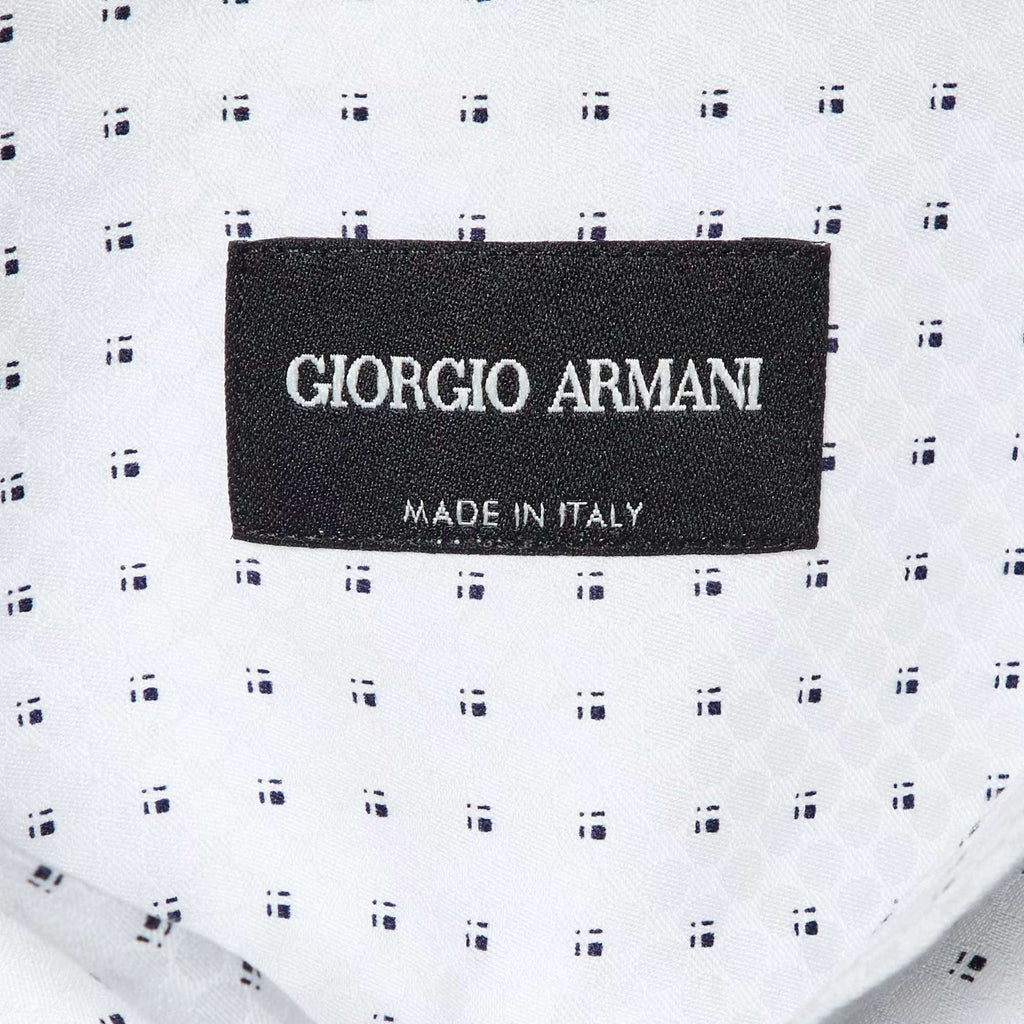 Giorgio Armani White Patterned Cotton Shirt M