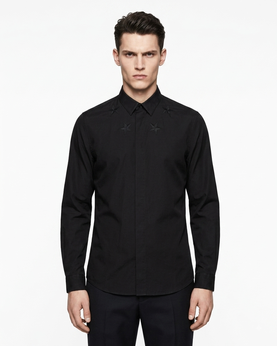 Givenchy Star Embroidered Poplin Men’s Cotton Shirt