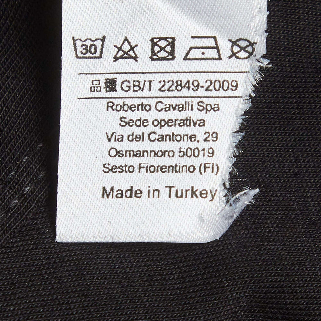 Roberto Cavalli Black Snake Graphic Logo Crew Neck T-Shirt S