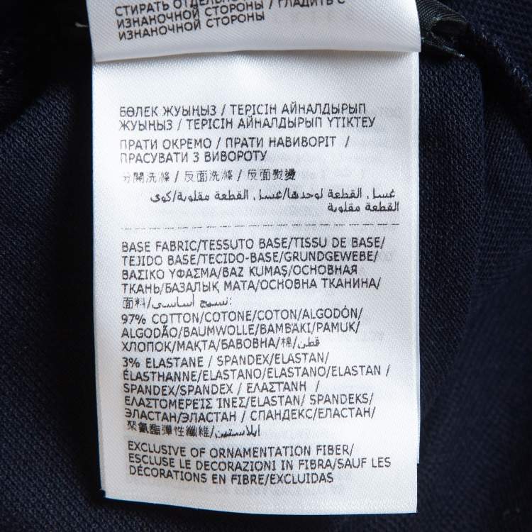 Moncler Navy Blue Embroidered Cotton Short Sleeve Polo T-Shirt XXL