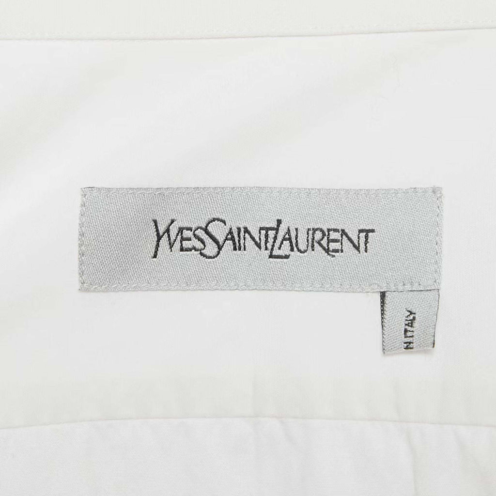 Yves Saint Laurent White Cotton Long Sleeve Shirt L