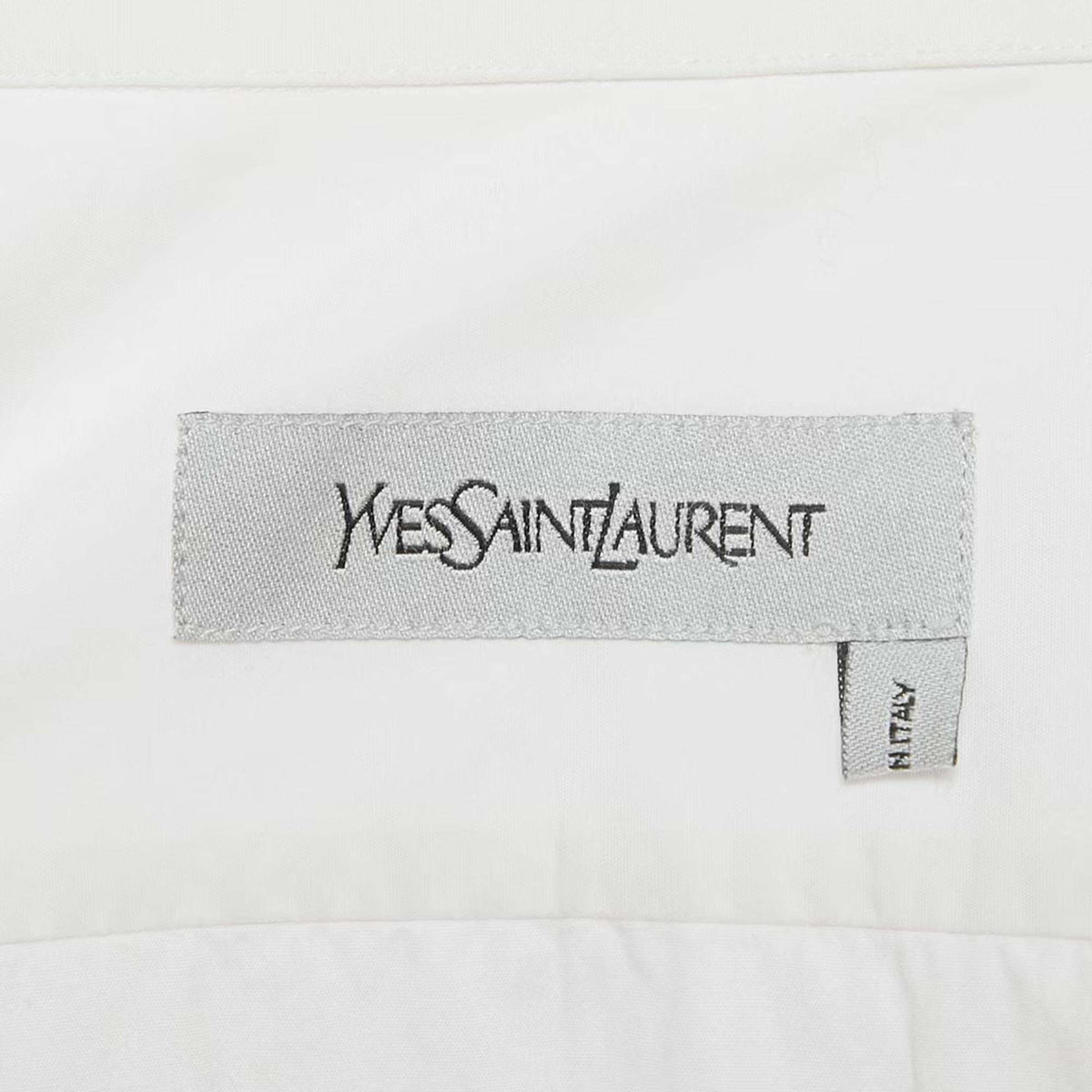 Yves Saint Laurent White Cotton Long Sleeve Shirt L