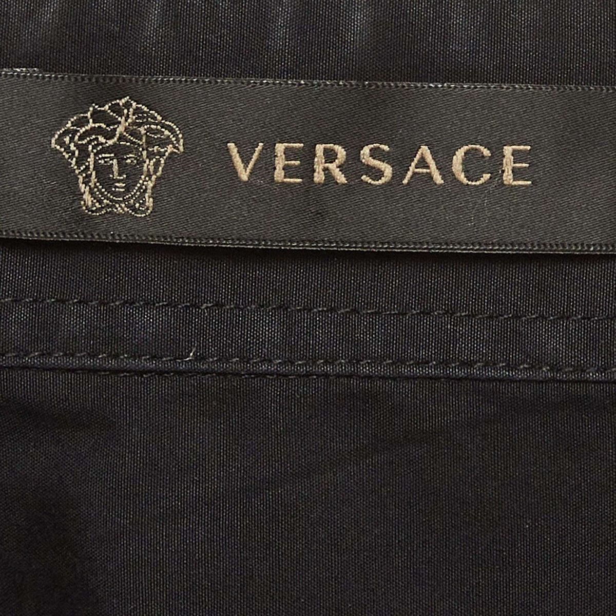 Versace Black Cotton Embellished Long Sleeve Shirt XS
