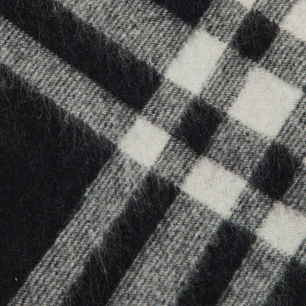 Burberry Monochrome Bias Check Cashmere Fringe Scarf