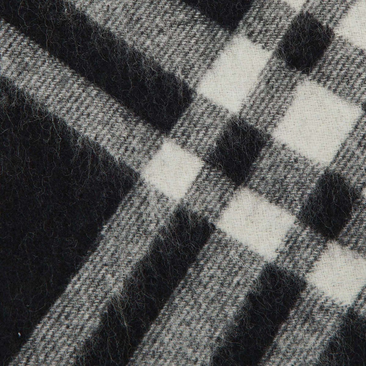 Burberry Monochrome Bias Check Cashmere Fringe Scarf