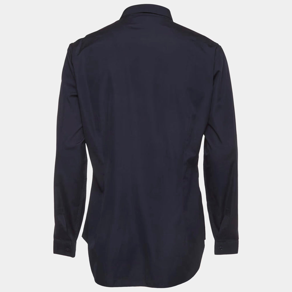 Dior Homme Navy Blue Cotton Poplin Shirt XL