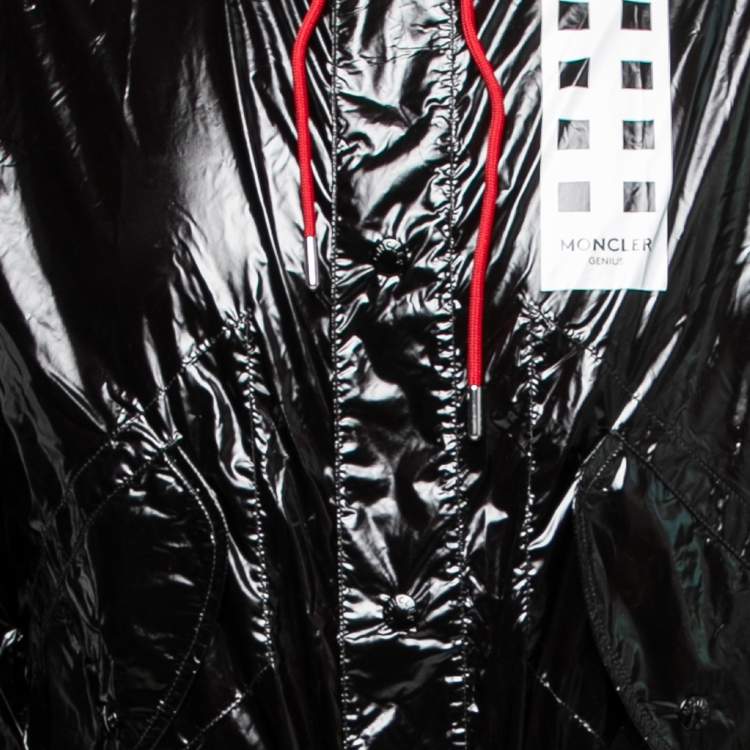 Moncler x Palm Angels Black Synthetic Hooded Parka XS