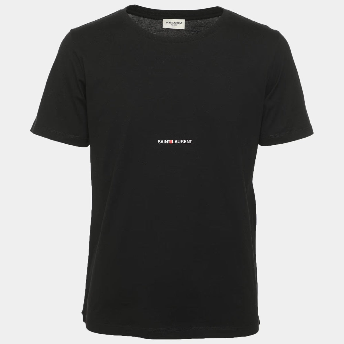 Saint Laurent Paris Black Cotton Logo T-Shirt S